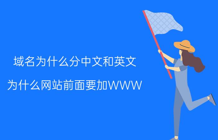 域名为什么分中文和英文 为什么网站前面要加WWW？